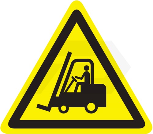 Sticker Waarschuwing Heftruck 200x200mm