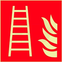 Sticker Brandladder Met Vlam 148x148mm HighLight