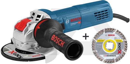 Bosch GWX 9-125 S X-LOCK Haakse Slijpmachine in koffer + Diamantschijf