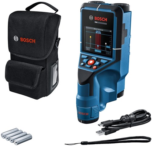 Bosch PRO D-tect 200 C Detector (4x AA-Batterij, Batterijadapter, In Opbergetui)