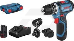 Bosch GSR 12V-15 FC 12V Schroefboormachine Incl. Verwisselbare koppen (2x2,0 Ah, GAL 12V-40)