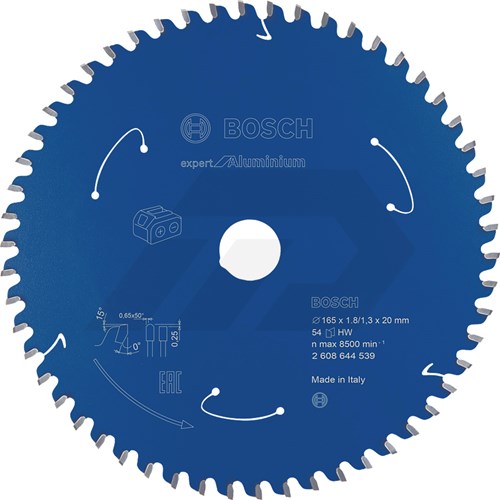 Bosch 165x1,8x20mm 54 Tanden Cirkelzaagblad Expert For Aluminium Accu