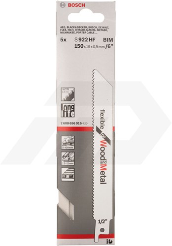 Bosch S922HF Reciprozaagblad Flexible for Wood and Metal (5 Stuks)-2