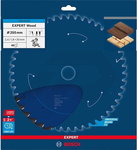 Bosch 250x2,4x30mm 40 Tanden Cirkelzaagblad Expert For Wood-2