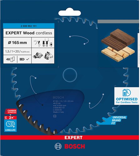 Bosch 165x1,5x20mm 48 Tanden Cirkelzaagblad Expert Wood Cordless-2