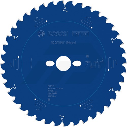 Bosch 250x2,4x30mm 40 Tanden Cirkelzaagblad Expert For Wood