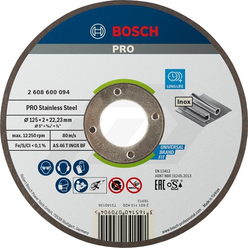 Bosch Pro Stainless Steel Doorslijpschijf Ø125x2,0x22,23mm