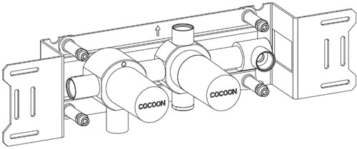 Cocoon John Pawson JP BOX13 Inbouwsysteem voor Thermostatische Mengkraan, Omsteller & Afvoer