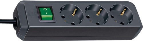 Brennenstuhl Eco-Line 3-Voudige Stekkerdoos Met 1,5 Mtr Kabel Zwart