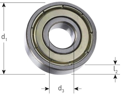 Rotec Geleidelager Voor Bovenfrezen 25,4x8 mm Hoogte 12,7mm-2