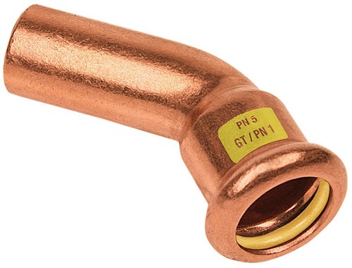 Bonfix Perskoppeling Koper Gas Insteekbocht 45° Ø18x18mm