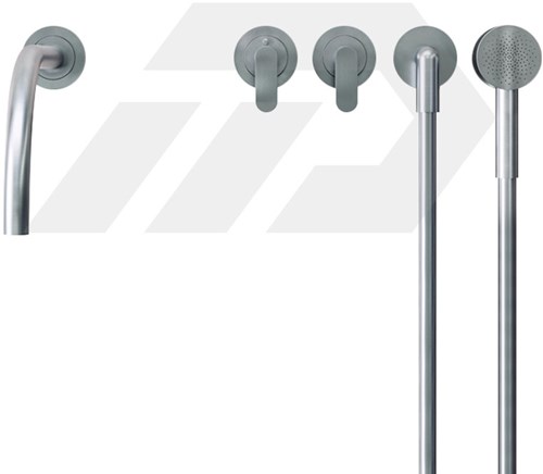 Cocoon John Pawson JP SET24 THERM.2 Thermostatische Badkranen Set Brushed Inox