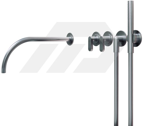 Cocoon John Pawson JP SET24 THERM.1 Thermostatische Badkranen Set Brushed Inox
