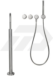 Cocoon Piet Boon PB SET25 THERM Badkranenset Met Vrijstaande Uitloop Brushed Inox