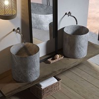 Cocoon Purist Column Vrijstaande Wastafel Natural Sand 45cm hoog-2