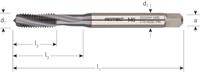 Rotec Machinetap M 10 DIN 371 HSS-E PM TiCN Gecoat (1 Stuks)-2