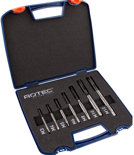 Rotec Machinetappenset M3-M12 HardLube Voor RVS 7-Delig Doorlopend (1 Set)