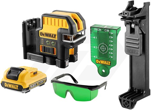 Dewalt DCE0825D1G 12V Zelfnivellerende Kruislijnlaser Met 5 Punten Groen (TSTAK, 1x2,0Ah)