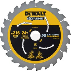 Dewalt 216x30x24T Cirkelzaagblad Geschikt Voor Hout (1 Stuks)