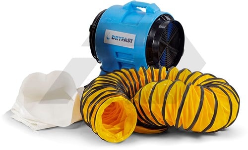Dryfast DAF3000 Axiaal Ventilator Met Stofzak & 10 Mtr Slang