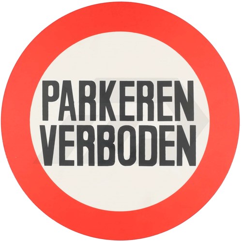 Bord Kunststof Verboden Te Parkeren Rond