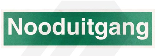 Bord Kunststof met tekst Nooduitgang