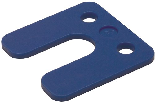 GB Drukplaat 4x70x70mm Blauw Met Sleuf Kunststof