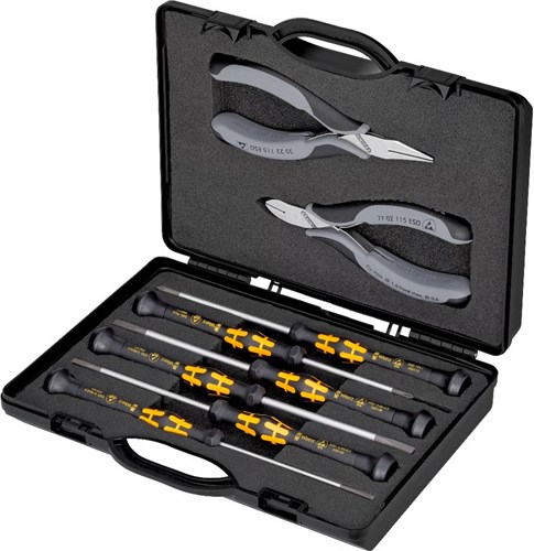 KNIPEX 00 20 18 ESD Etui met Elektronicatangen – 5-delig