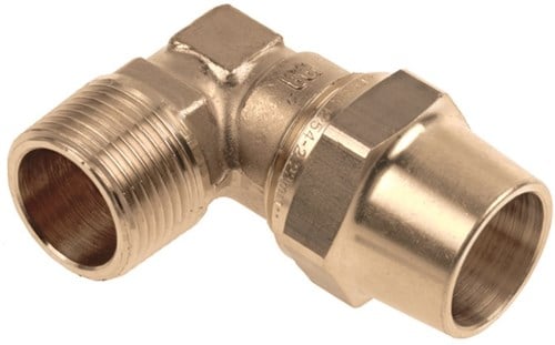 Bonfix Belgas Messing kniekoppeling 1"x28mm