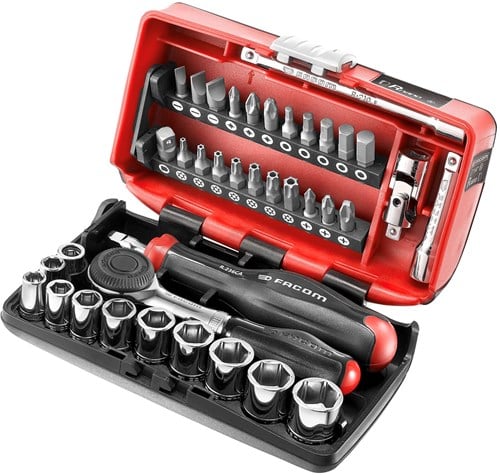Facom R.360NANO Ultra Compacte Doppenset 1/4" Met Ratel