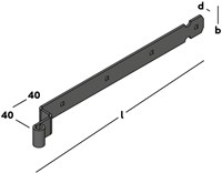 GB Bochtheng voor pen Ø16 550x45mm Zwart Gecoat-2