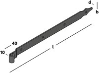 GB Heng voor vlakwerk Rustica 600x40mm Zwart Gecoat-2
