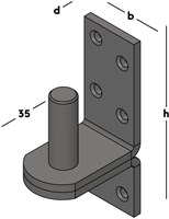 GB Verhoogde plaatduim pen Ø16x45mm hart 35mm Zwart Gecoat-2