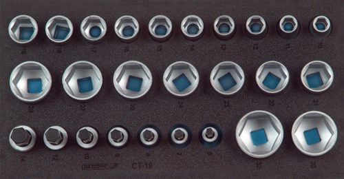 Gedore 1500 CT1-19 Dopsleutelset in CT module