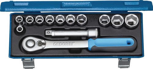 Gedore 19 KMU-20 Dopsleutelset 1/2" 13-dlg 6-kant 10-24 mm