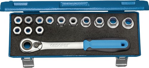Gedore 19 SKU-20 Dopsleutelset 14-dlg 10-24 mm