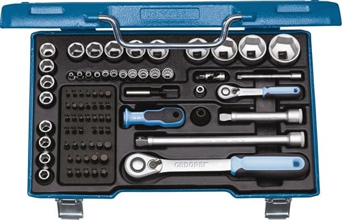 Gedore 19 V20U-20 Dopsleutelset 1/4"+1/2" 81-dlg