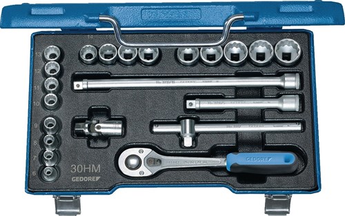 Gedore 30 HMU-10 Dopsleutelset 3/8" 22-dlg 6-kant 6-22 mm