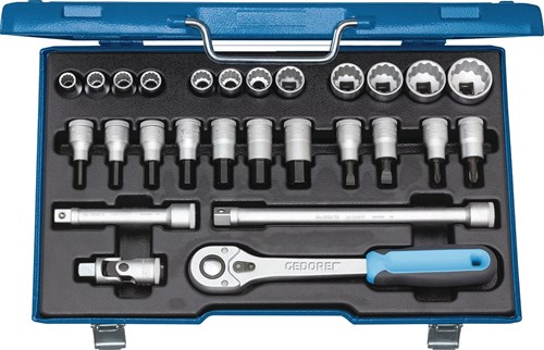 Gedore D 19 IMU-10 Dopsleutelset 1/2" Metrisch 27-dlg 10-30 mm