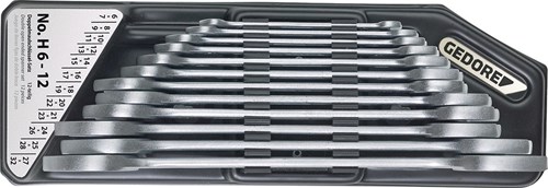 Gedore H 6-120 Steeksleutelset met houder 12-dlg 6-32 mm