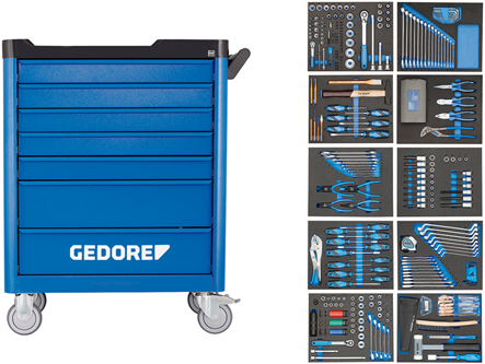 Gedore WSL-L-TS-308 Gereedschapswagen Workster incl. sortiment 308-dlg.-2