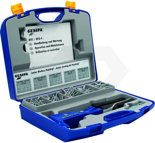 Gesipa NTS Popnageltang In Junior Klinknagelbox 352-Delig 2,4 - 5mm