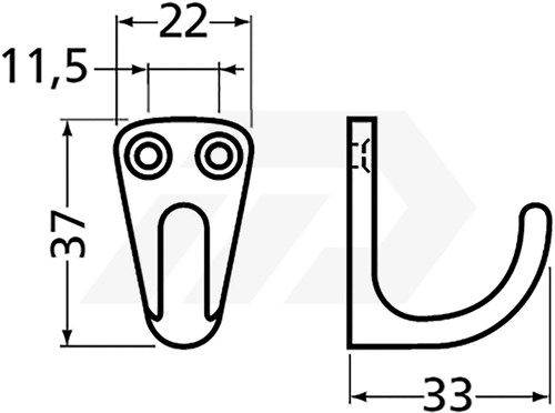 Hermeta 0553-01 Handdoekhaak Aluminium F1-2