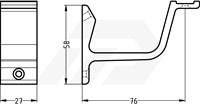 Hermeta 3550-01 Leuninghouder 58mm Vlak Aluminium F1-2