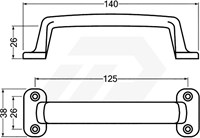 Hermeta 4256-01 Handgreep 140mm Aluminium F1-2