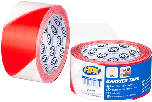 HPX 9300 Afzetlint Rood/Wit 100 Mtr (1 Rol)