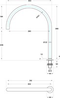 Cocoon John Pawson JP 11.3 280mm Bladgemonteerde Uitloop Brushed Inox-1