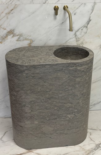 Cocoon John Pawson JP Column Vrijstaande Natuurstenen Wastafel Natural Grey (Showmodel)-2