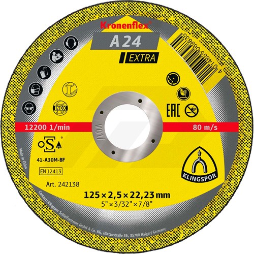 Klingspor A 24 Extra 125x2,5mm Doorslijpschijf