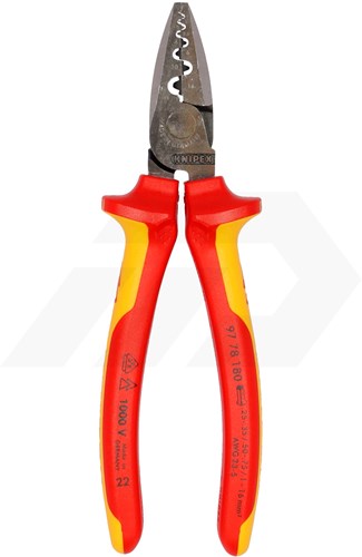 Knipex 9778-180mm VDE Krimptang Voor Adereindhulzen